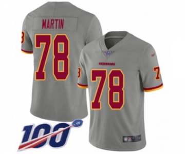 Youth Washington Redskins #78 Wes Martin Limited Gray Inverted Legend 100th Season Football Jersey