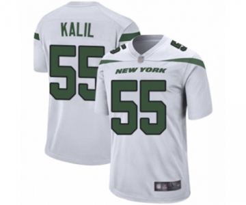 Men's New York Jets #55 Ryan Kalil Game White Football Jersey
