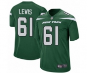 Men's New York Jets #61 Alex Lewis Game Green Team Color Football Jersey