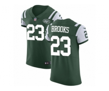 Men Nike New York Jets #23 Terrence Brooks Elite Green Team Color NFL Jersey