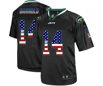 Men's New York Jets #14 Sam Darnold Elite Black USA Flag Fashion Football Jersey