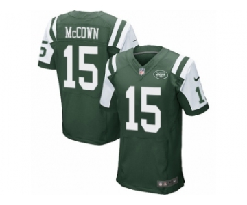 Men's Nike New York Jets #15 Josh McCown Elite Green Team Color NFL Jersey
