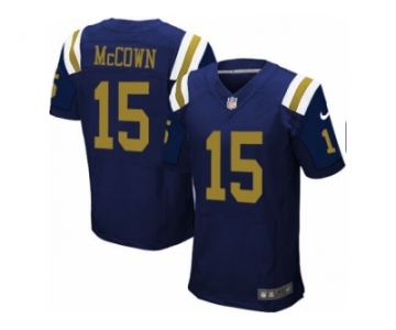 Men's Nike New York Jets #15 Josh McCown Elite Navy Blue Alternate NFL Jersey