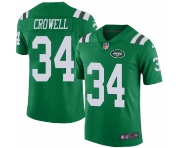 Men's Nike New York Jets #34 Isaiah Crowell Elite Green Rush Vapor Untouchable NFL Jersey