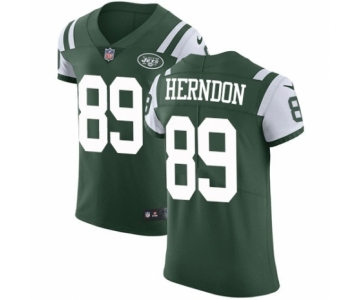 Men's Nike New York Jets #89 Chris Herndon Green Team Color Vapor Untouchable Elite Player NFL Jersey