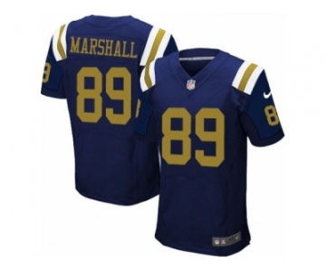 Men's Nike New York Jets #89 Jalin Marshall Elite Navy Blue Alternate NFL Jersey