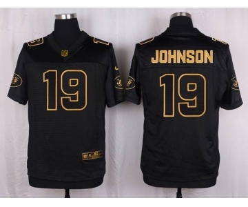 nike nfl jerseys new york jets #19 johnson black gold collection[Elite][johnson]