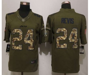 nike nfl jerseys new york jets #24 revis army green[nike Limited Salute To Service]