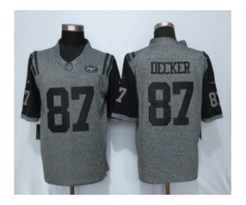 Men Nike New York Jets #87 Eric Decker Gray Stitched Gridiron Gray Limited Jersey