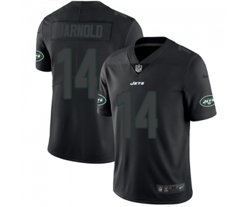 Men's New York Jets #14 Sam Darnold Limited Black Rush Impact Football Jersey