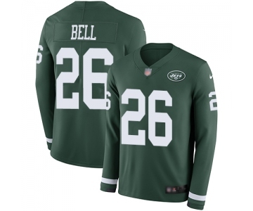 Men's New York Jets #26 Le'Veon Bell Limited Green Therma Long Sleeve Football Jersey