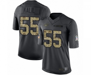 Men's New York Jets #55 Ryan Kalil Limited Black 2016 Salute to Service Football Jersey