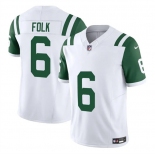 Men's New York Jets #6 Nick Folk White 2025 F.U.S.E. Classic Alternate Vapor Untouchable Limited Football Stitched Jersey Men's New York Jets #6 Nick Folk White 2025 F.U.S.E. Classic Alternate Vapor Untouchable Limited Football Stitched Jersey