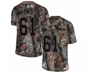 Men's New York Jets #61 Alex Lewis Limited Camo Rush Realtree Football Jersey