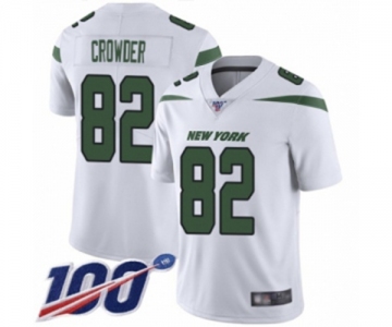 Men's New York Jets #82 Jamison Crowder White Vapor Untouchable Limited Player 100th Season Football Jersey