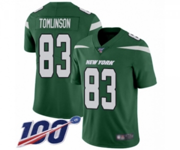 Men's New York Jets #83 Eric Tomlinson Green Team Color Vapor Untouchable Limited Player 100th Season Football Jersey