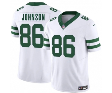Men's New York Jets #86 Neal Johnson White 2025 F.U.S.E. Vapor Untouchable Limited Football Stitched Jersey