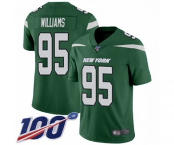 Men's New York Jets #95 Quinnen Williams Green Team Color Vapor Untouchable Limited Player 100th Season Football Jersey