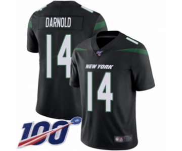 Men's Nike New York Jets #14 Sam Darnold Black Alternate Vapor Untouchable Limited Player 100th Season NFL Jersey