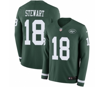 Men's Nike New York Jets #18 ArDarius Stewart Limited Green Therma Long Sleeve NFL Jersey