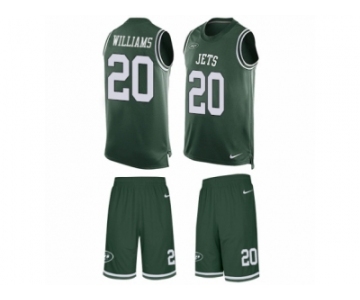 Men's Nike New York Jets #20 Marcus Williams Limited Green Tank Top Suit NFL Jersey