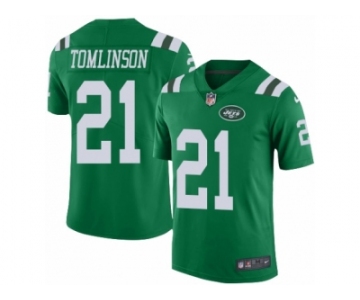 Men's Nike New York Jets #21 LaDainian Tomlinson Limited Green Rush NFL Jersey