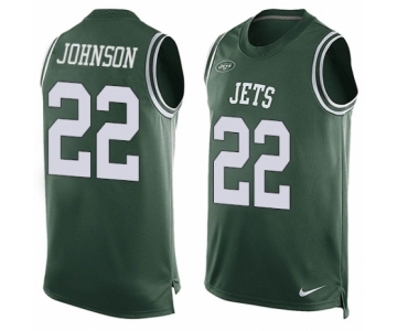 Men's Nike New York Jets #22 Trumaine Johnson Limited Green Player Name & Number Tank Top NFL Jersey
