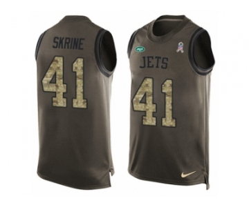 Men's Nike New York Jets #41 Buster Skrine Limited Green Salute to Service Tank Top NFL Jersey