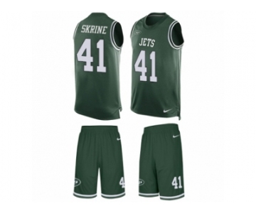 Men's Nike New York Jets #41 Buster Skrine Limited Green Tank Top Suit NFL Jersey