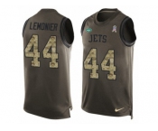 Men's Nike New York Jets #44 Corey Lemonier Limited Green Salute to Service Tank Top NFL Jersey