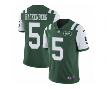 Men's Nike New York Jets #5 Christian Hackenberg Vapor Untouchable Limited Green Team Color NFL Jersey