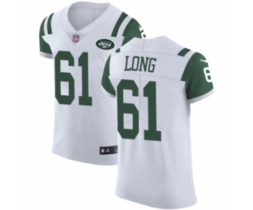 Men's Nike New York Jets #61 Spencer Long White Vapor Untouchable Elite Player NFL Jersey