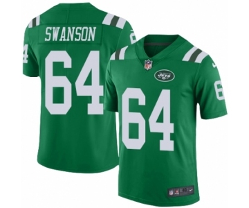 Men's Nike New York Jets #64 Travis Swanson Elite Green Rush Vapor Untouchable NFL Jersey