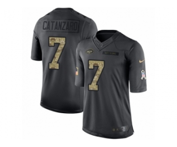 Men's Nike New York Jets #7 Chandler Catanzaro Limited Black 2016 Salute to Service NFL Jersey