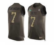 Men's Nike New York Jets #7 Chandler Catanzaro Limited Green Salute to Service Tank Top NFL Jersey