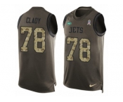 Men's Nike New York Jets #78 Ryan Clady Limited Green Salute to Service Tank Top NFL Jersey