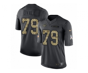 Men's Nike New York Jets #79 Brent Qvale Limited Black 2016 Salute to Service NFL Jersey