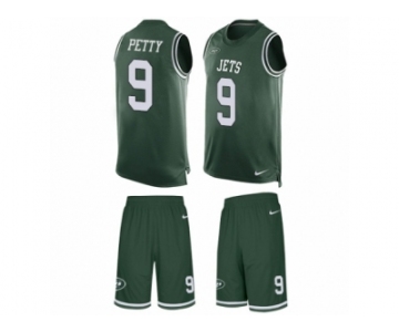 Men's Nike New York Jets #9 Bryce Petty Limited Green Tank Top Suit NFL Jersey