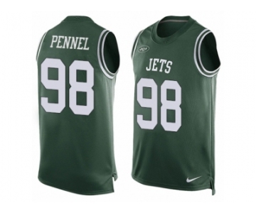 Men's Nike New York Jets #98 Mike Pennel Limited Green Player Name & Number Tank Top NFL Jersey