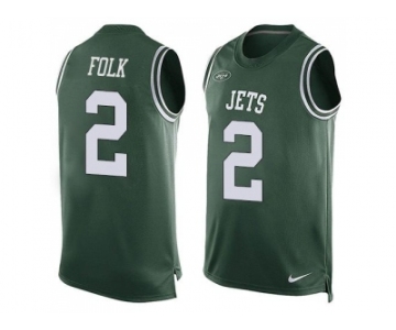 Nike New York Jets #2 Nick Folk Green Team Color Men's Stitched NFL Limited Tank Top Jersey