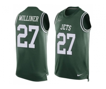 Nike New York Jets #27 Dee Milliner Green Team Color Men's Stitched NFL Limited Tank Top Jersey