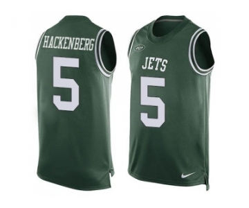 Nike New York Jets #5 Christian Hackenberg Green Team Color Men's Stitched NFL Limited Tank Top Jersey