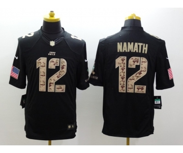 nike nfl jerseys new york jets #12 namath black[salute to service limited]
