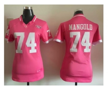 2015 Women Nike New York Jets #74 Nick Mangold Pink Jerseys