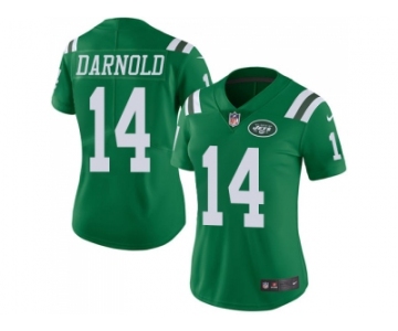Women Nike New York Jets #14 Sam Darnold Green Stitched NFL Limited Rush Jersey