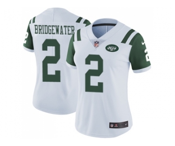 Women Nike New York Jets #2 Teddy Bridgewater White Stitched NFL Vapor Untouchable Limited Jersey