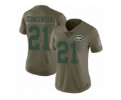 Women Nike New York Jets #21 LaDainian Tomlinson Limited Olive 2017 Salute to Service NFL Jersey