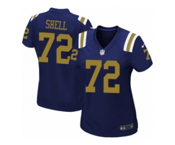 Women Nike New York Jets #72 Brandon Shell Limited Navy Blue Alternate NFL Jersey