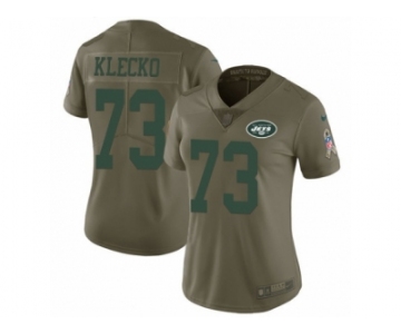 Women Nike New York Jets #73 Joe Klecko Limited Olive 2017 Salute to Service NFL Jersey