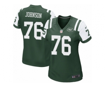 Women Nike New York Jets #76 Wesley Johnson Game Green Team Color NFL Jersey